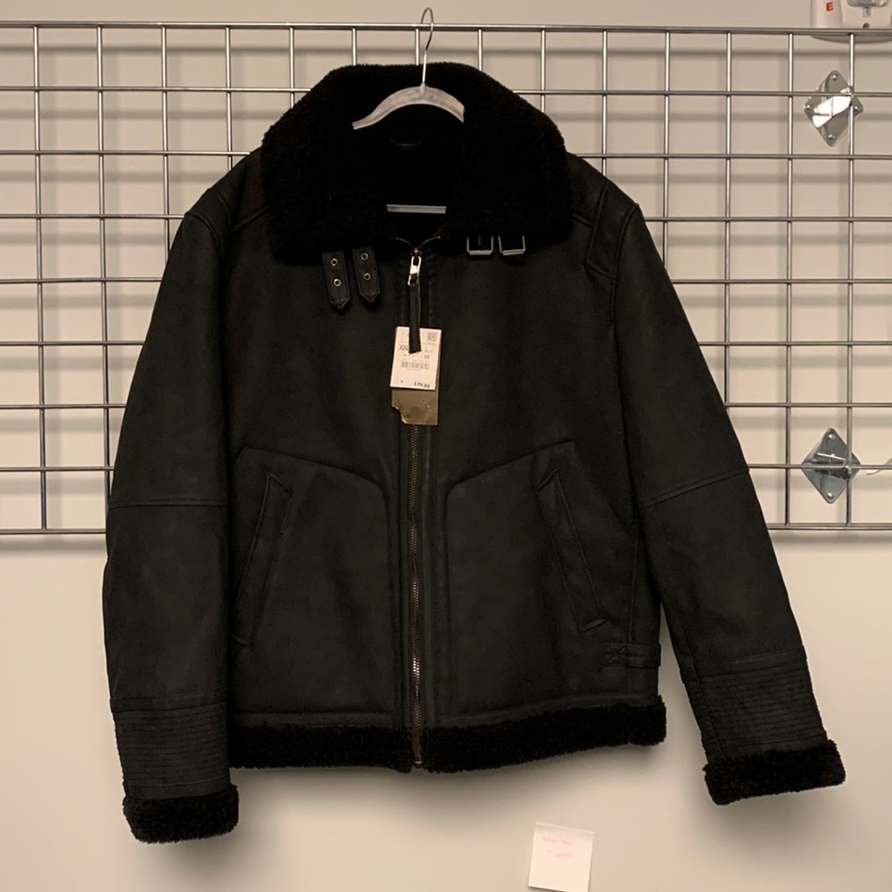 Fully lined faux leather biker jacket